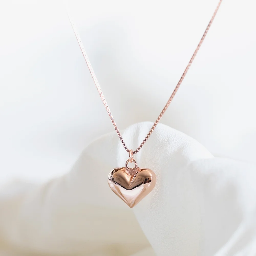 Rose Gold Heart Necklace (S925) - Only 3 left! - Picture 3 of 5